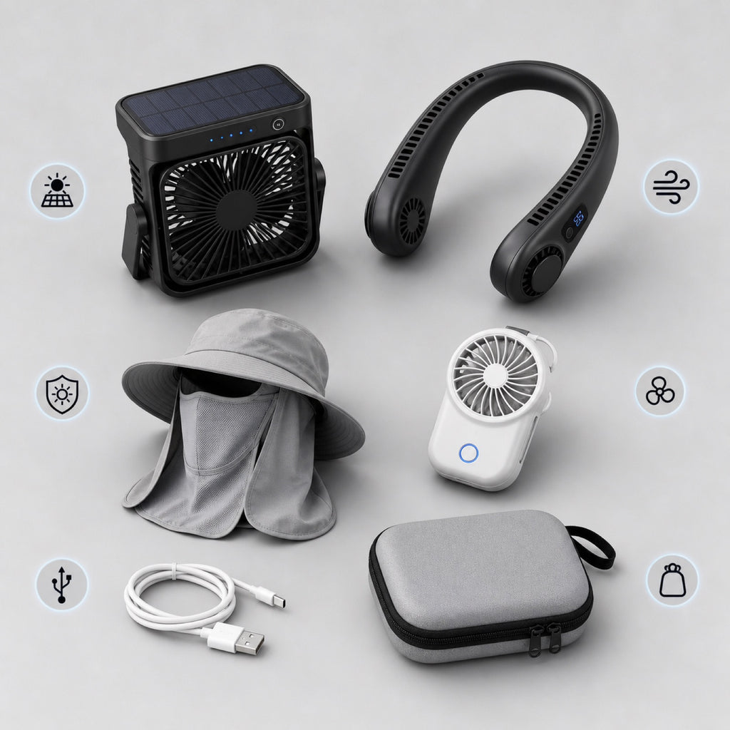 BreezePods pocket fan shown in cooling kit component layout