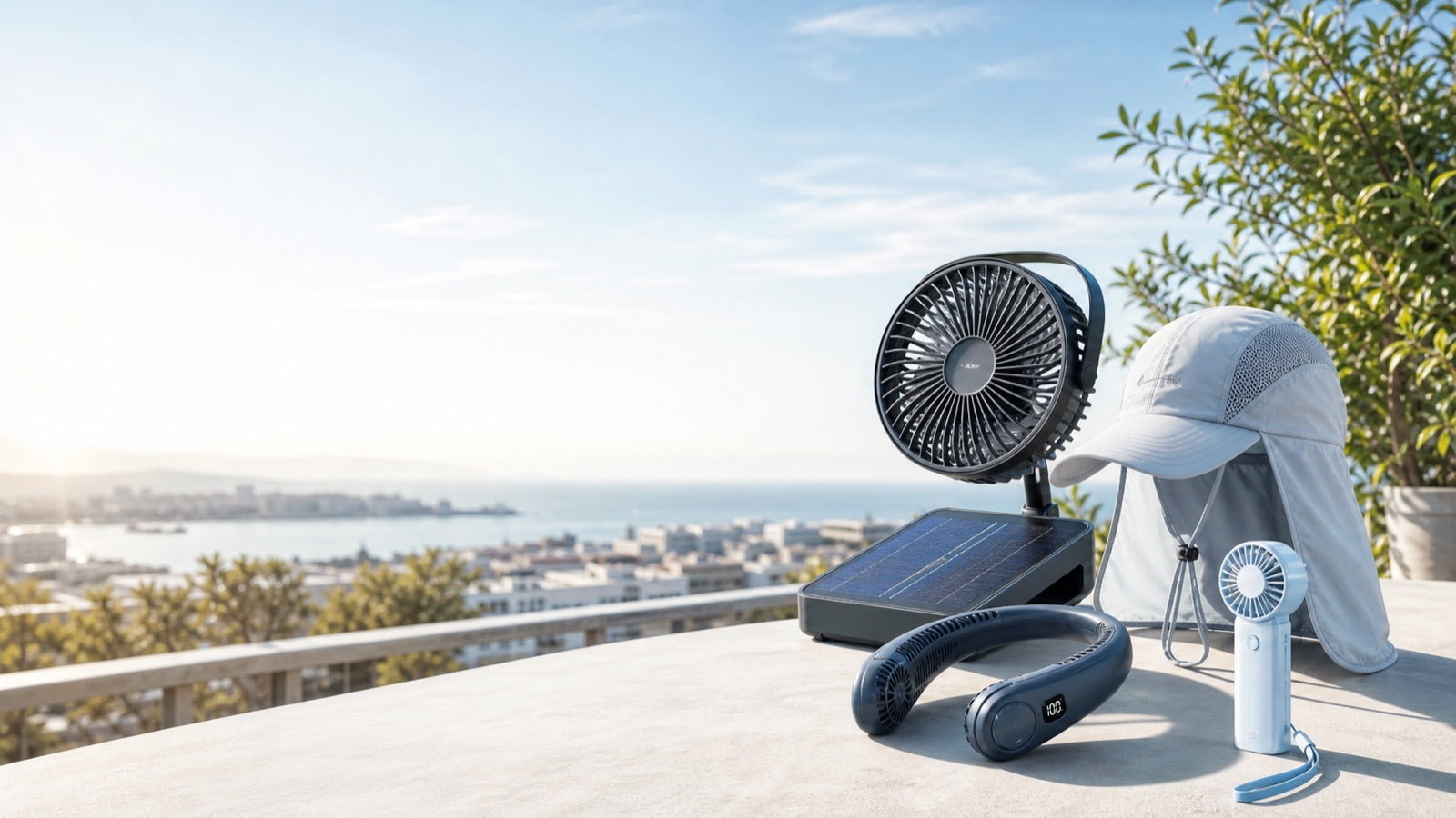 Arctic Breeze cooling kit staged for sunny heatwave preparation